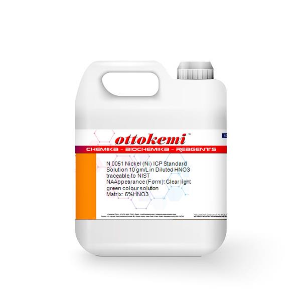 NA, Nickel (Ni) ICP Standard Solution 10 gm/L in Diluted HNO3 traceable to NIST, N 0051, (3)