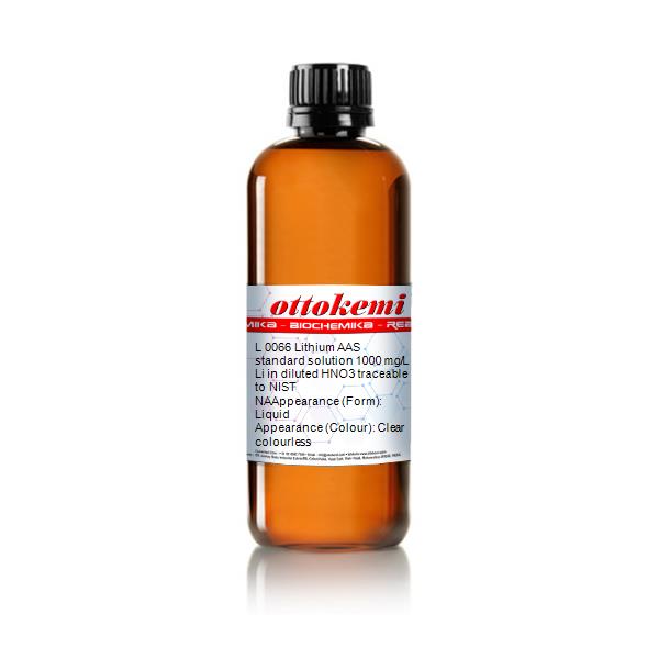 Lithium AAS standard solution 1000 mg/L Li in diluted HNO3 traceable to NIST, L 0066, (1)
