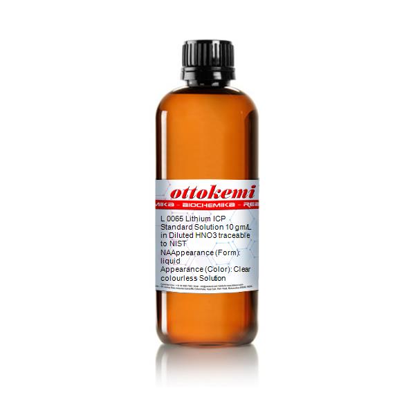 Lithium ICP Standard Solution 10 gm/L in Diluted HNO3 traceable to NIST, L 0065, (1)
