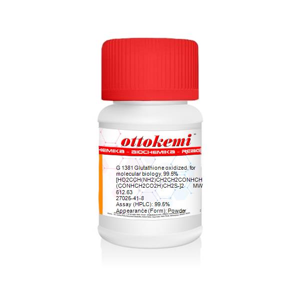 Glutathione oxidized, for molecular biology, 99.5%, 27025-41-8, G 1381, (2)