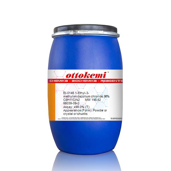65039-09-0, 1-Ethyl-3-methylimidazolium chloride, 98%, EI-0145, (3)
