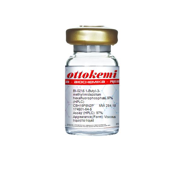 1-Butyl-3-methylimidazolium hexafluorophosphate, 97% (HPLC), BI-0215, (1)